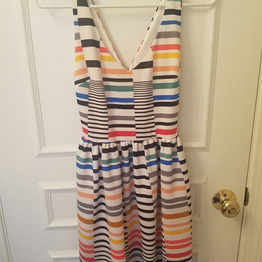 Colorful stripe mini dress